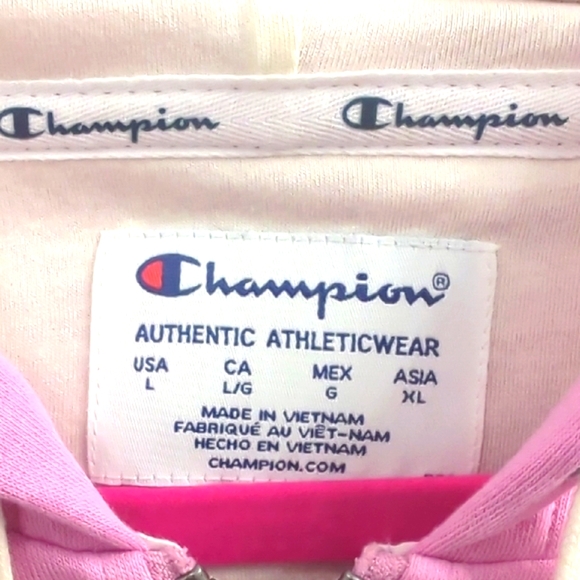 "Champion" Women's French Terry Full Zip Hoodie, Left Chest Script Size ( L ) - Picture 2 of 10